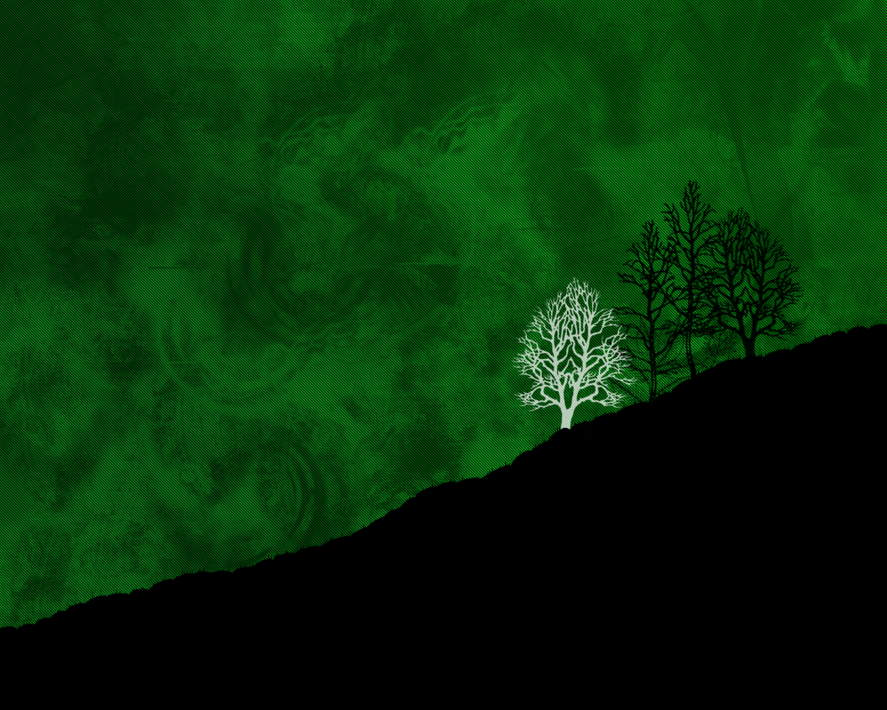 Alberi silhouette collina verde, 1280x1024 HD, Desktop