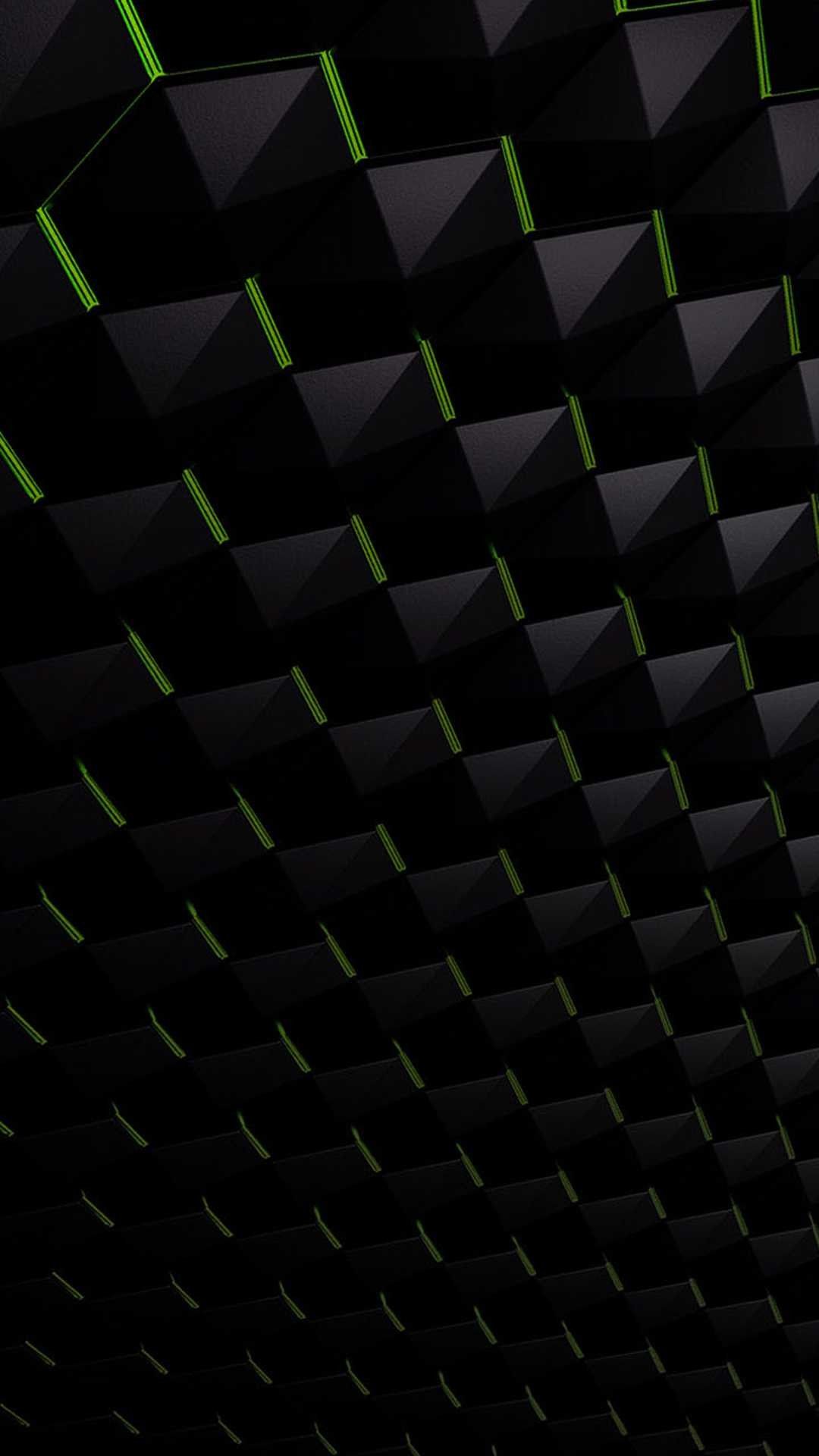 Piramidi 3D nere geometriche, 1080x1920 Verticale, Samsung Galaxy