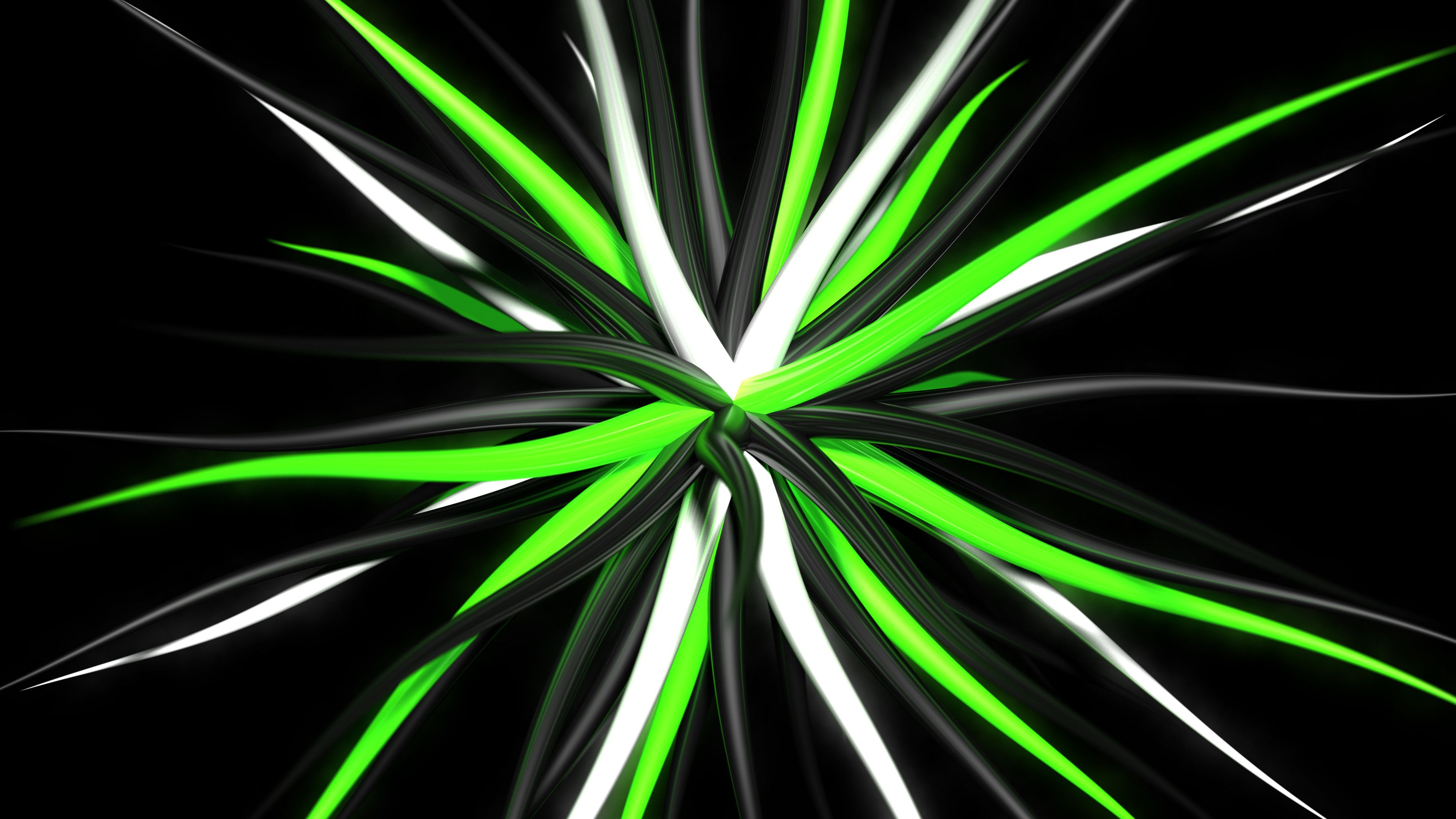 Vortice astratto verde e nero, 3840x2160 Ultra HD, 4K TV