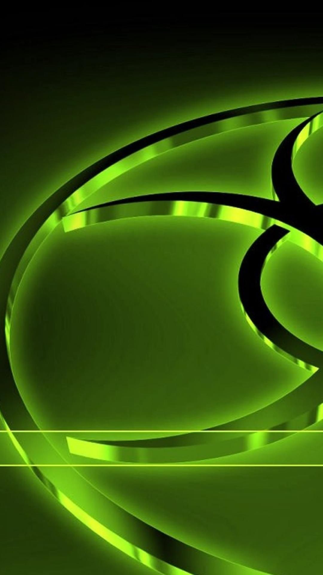 Anelli astratti verdi neon, 1080x1920 Verticale, Telefono