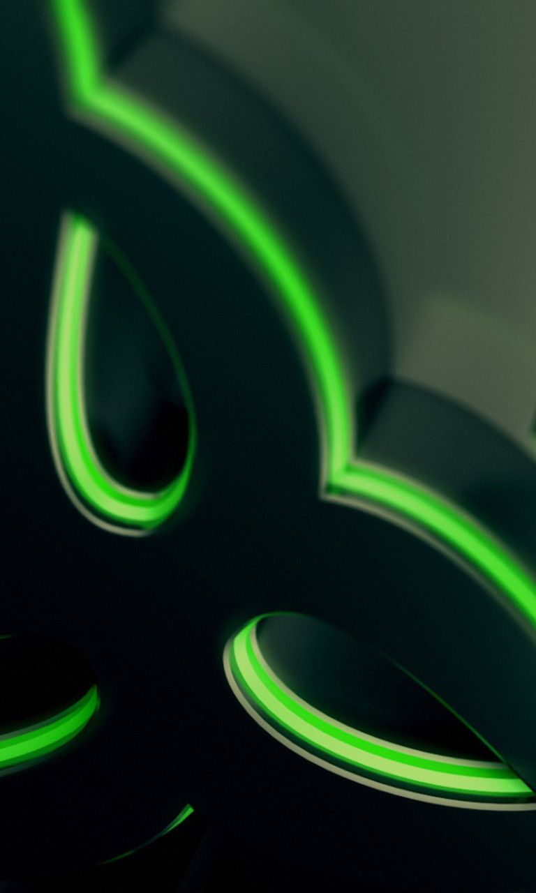 Logo Razer verde neon, 768x1280 Verticale, Android