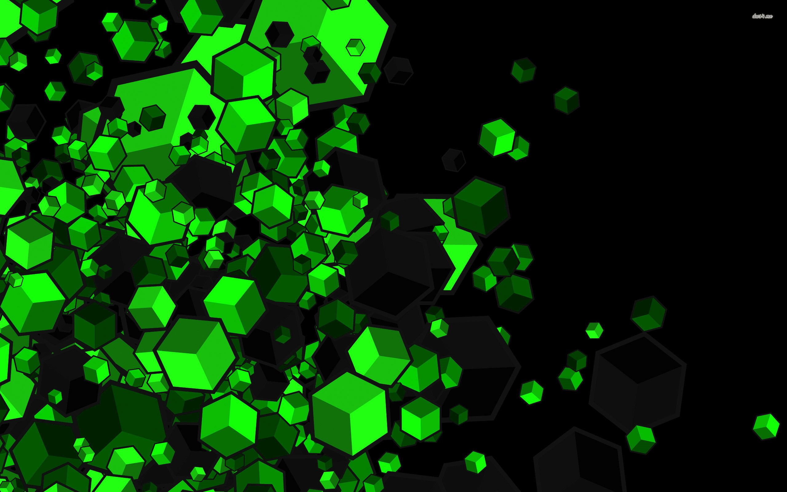 Esagoni verdi 3D astratti, 2560x1600 WQXGA, Desktop