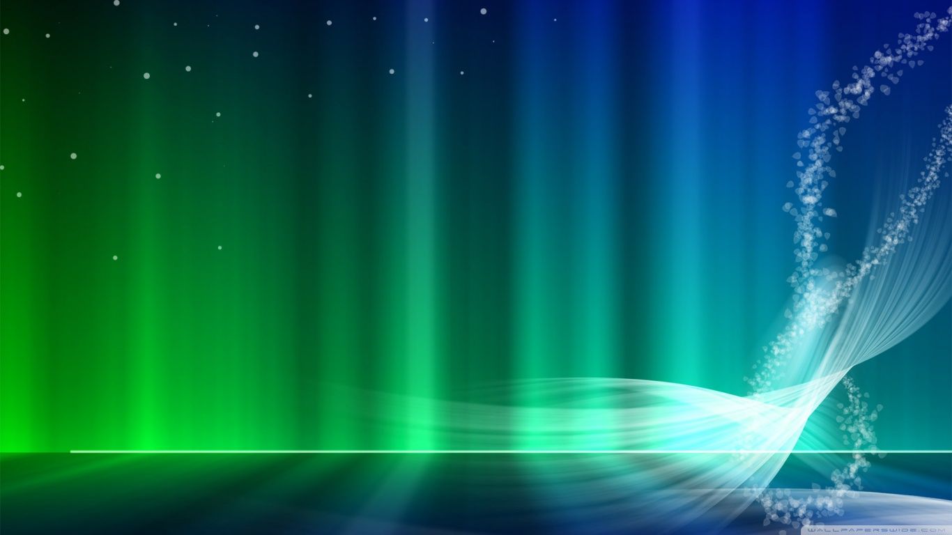 Aurora astratta blu e verde, 1366x768 720p, iMac