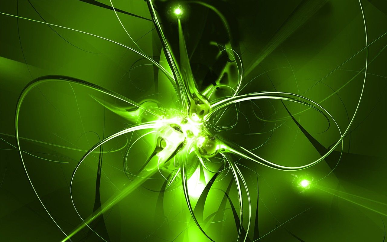 Esplosione astratta verde luminosa, 1280x800 HD, Desktop