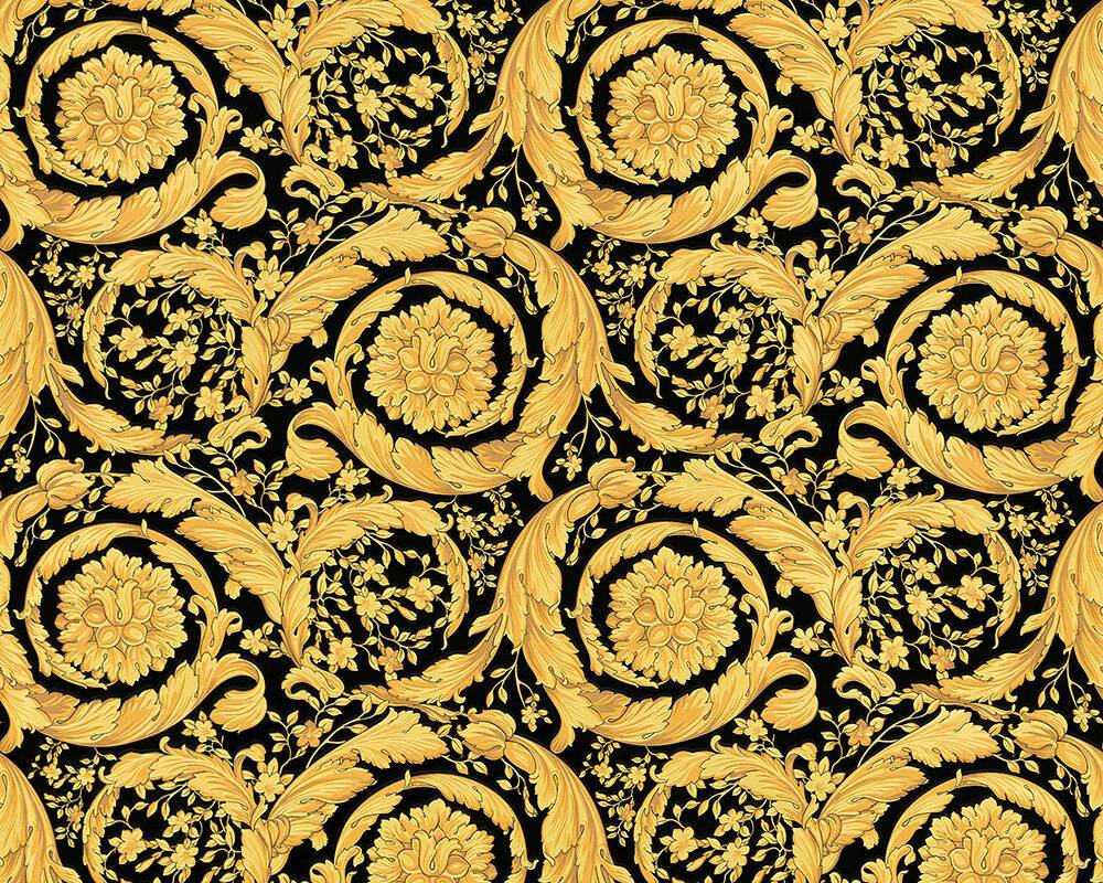 Motivo barocco Versace nero oro, 1000x800 HD, iMac