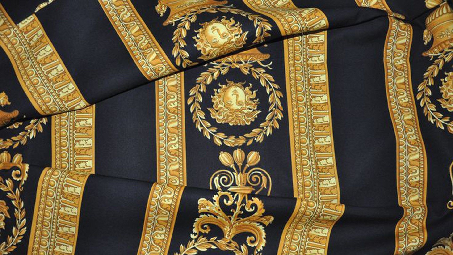 Logo Versace testa Medusa oro, 1920x1080 Full HD 1080p, Desktop