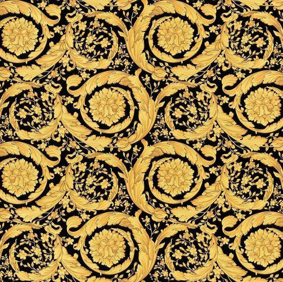 Motivo barocco nero e oro, 910x909 HD, PC