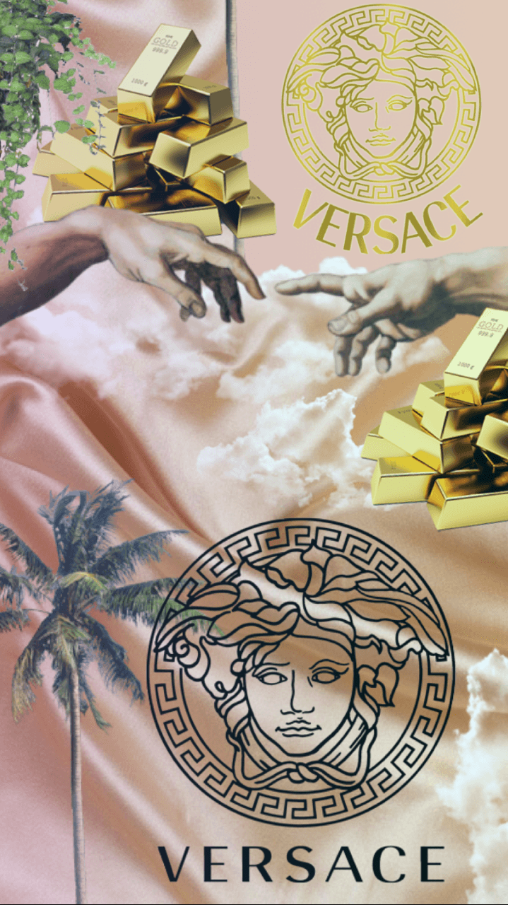 Logo Versace Medusa arancione, 1920x1080 Full HD 1080p, PC