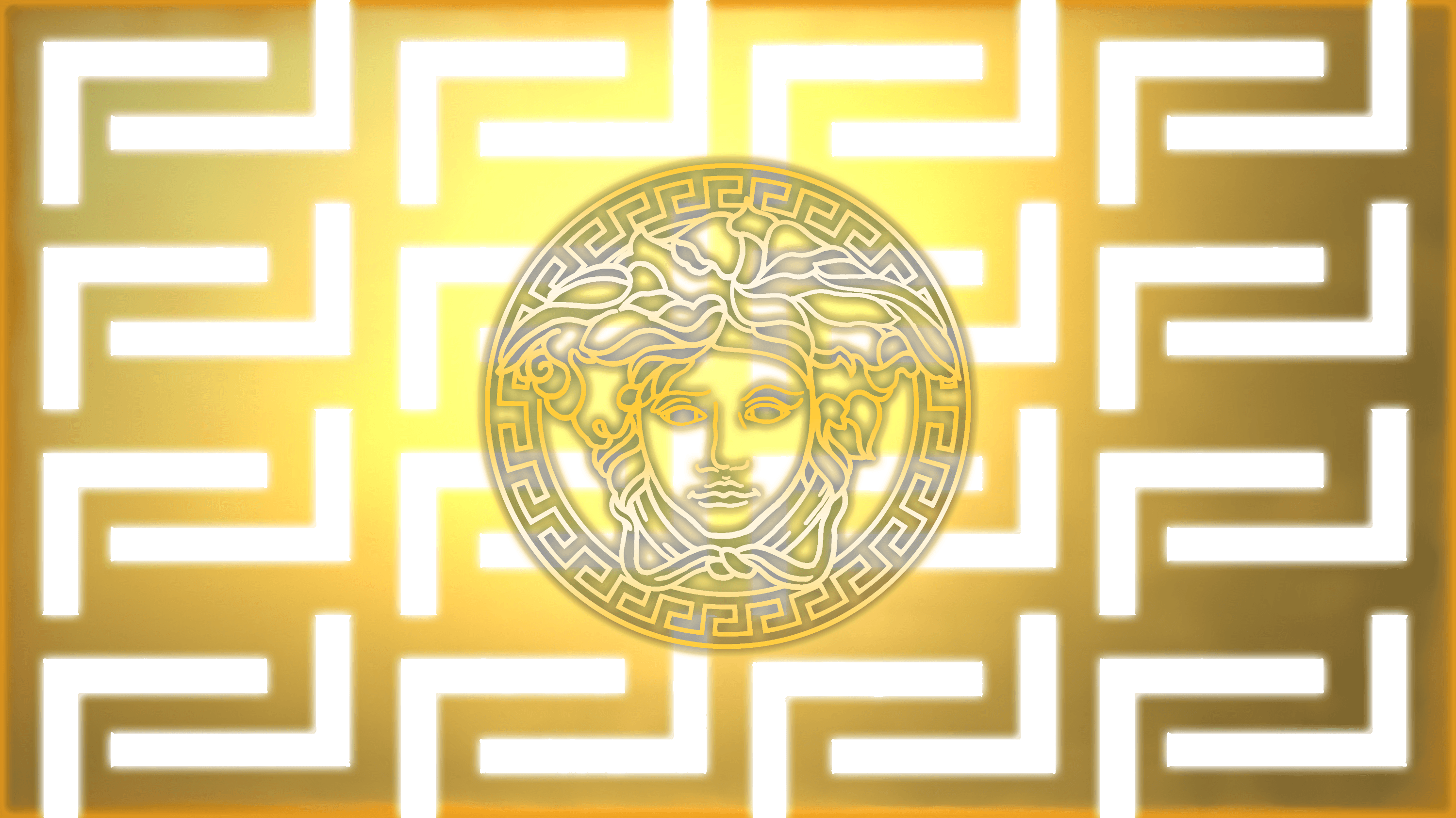 Logo Versace Medusa oro, 1920x1080 Full HD, PC