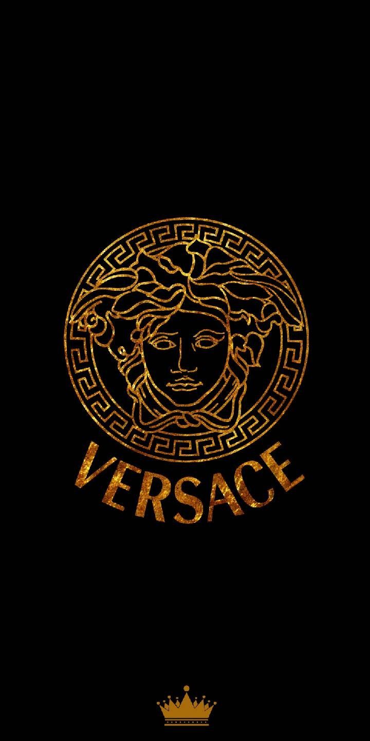 Logo Versace dorato nero, 720x1440 Full HD Verticale, iPhone