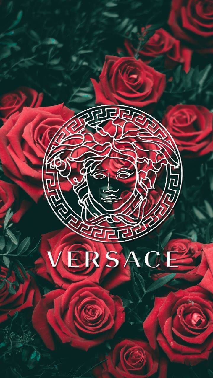 Logo Versace con rose rosse, 720x1280 Full HD Verticale, iPhone