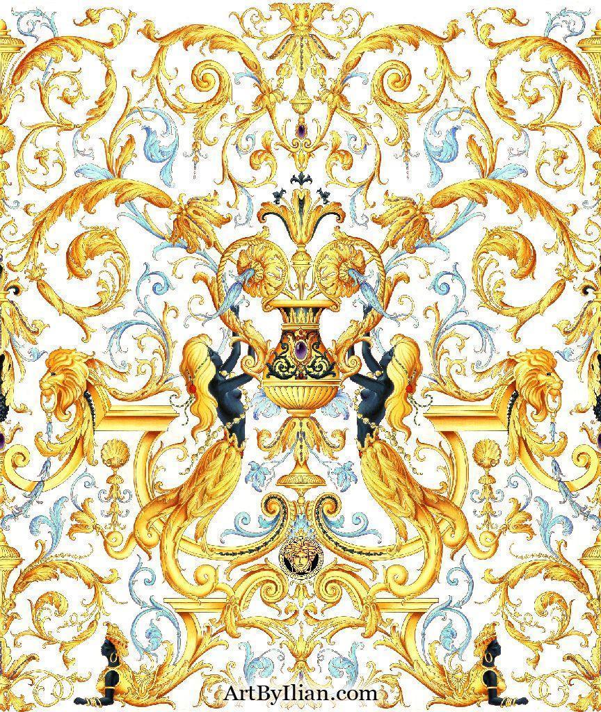 Motivo barocco dorato Versace, 864x1024 Full HD Verticale, iPhone