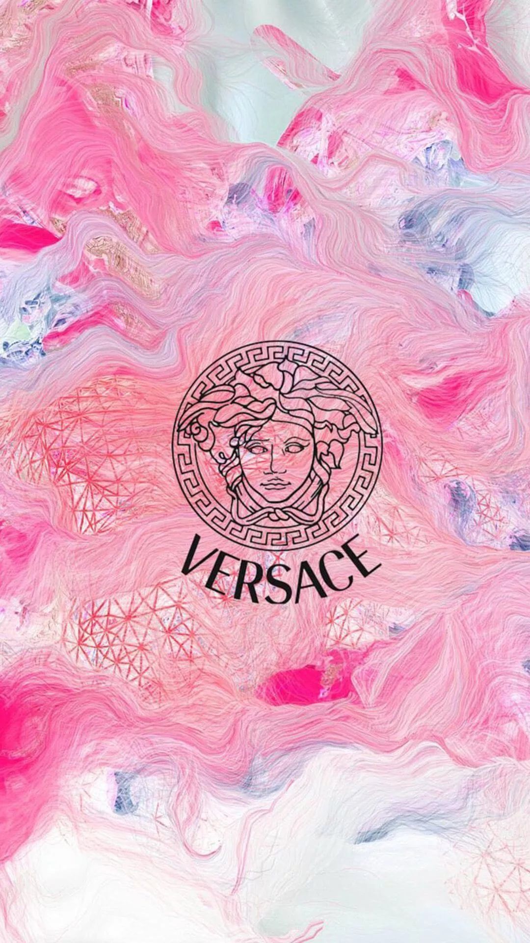 Logo Versace su marmo rosa, 1080x1920 Verticale, Samsung Galaxy