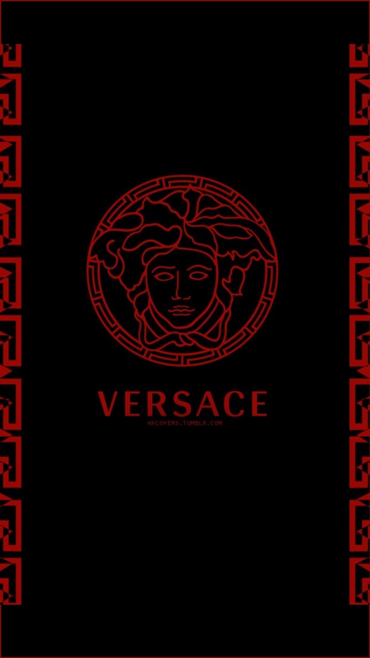 Logo Versace Medusa rosso nero, 1242x2209 Full HD Verticale, iPhone