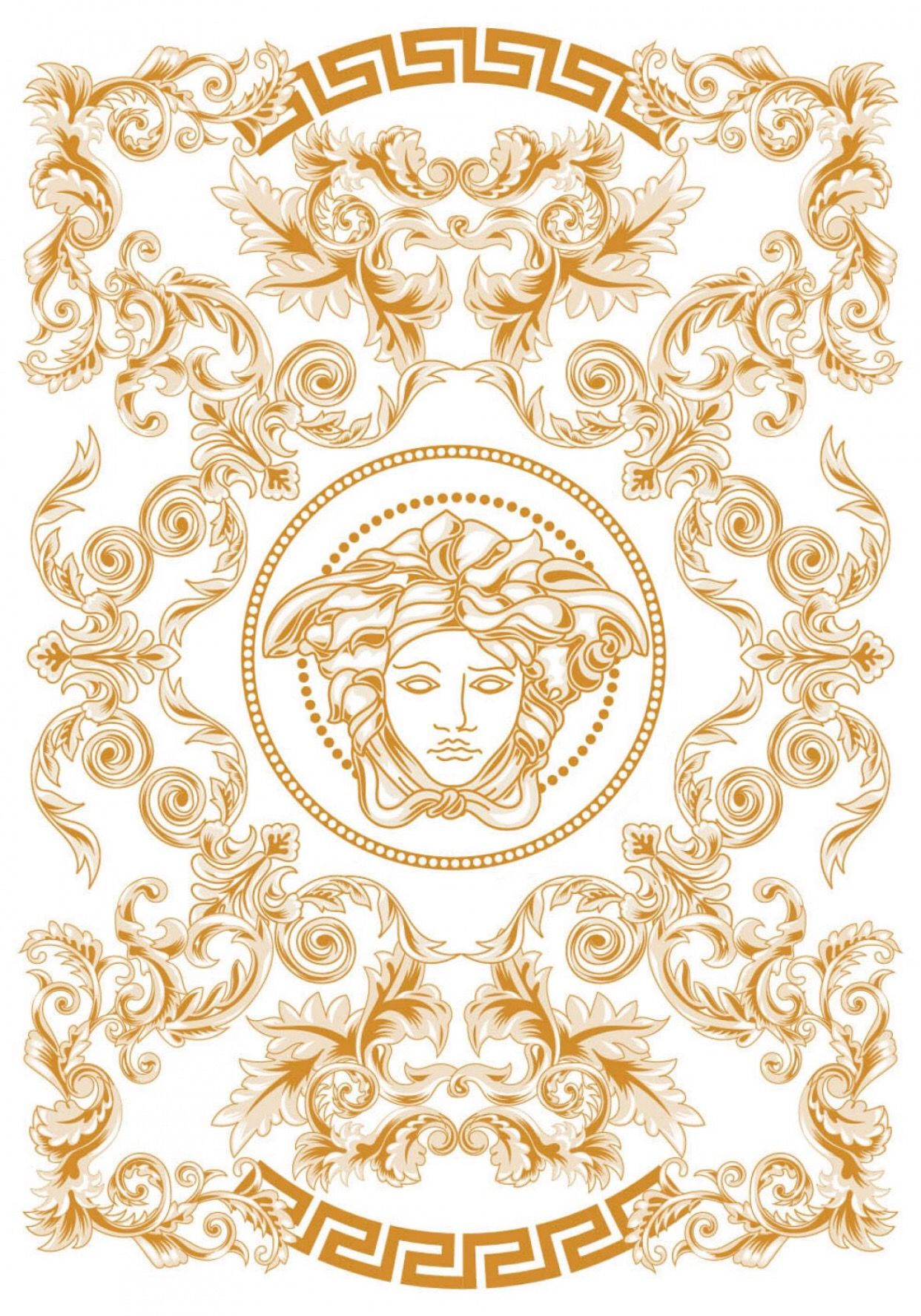 Logo Versace dorato barocco, 1242x1774 Full HD Verticale, Smartphone
