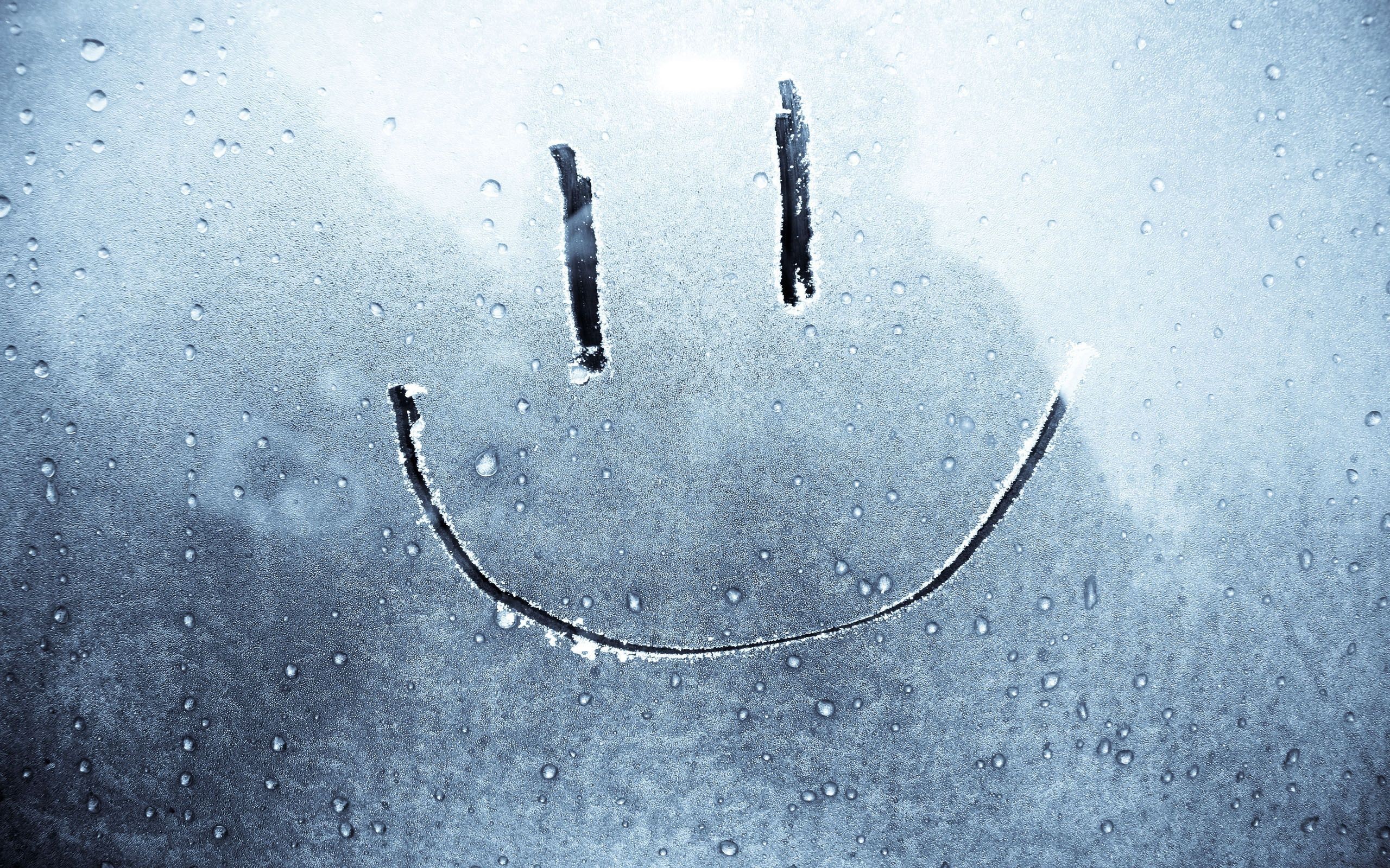faccina sorridente su vetro appannato, 2560x1600 WQXGA, PC
