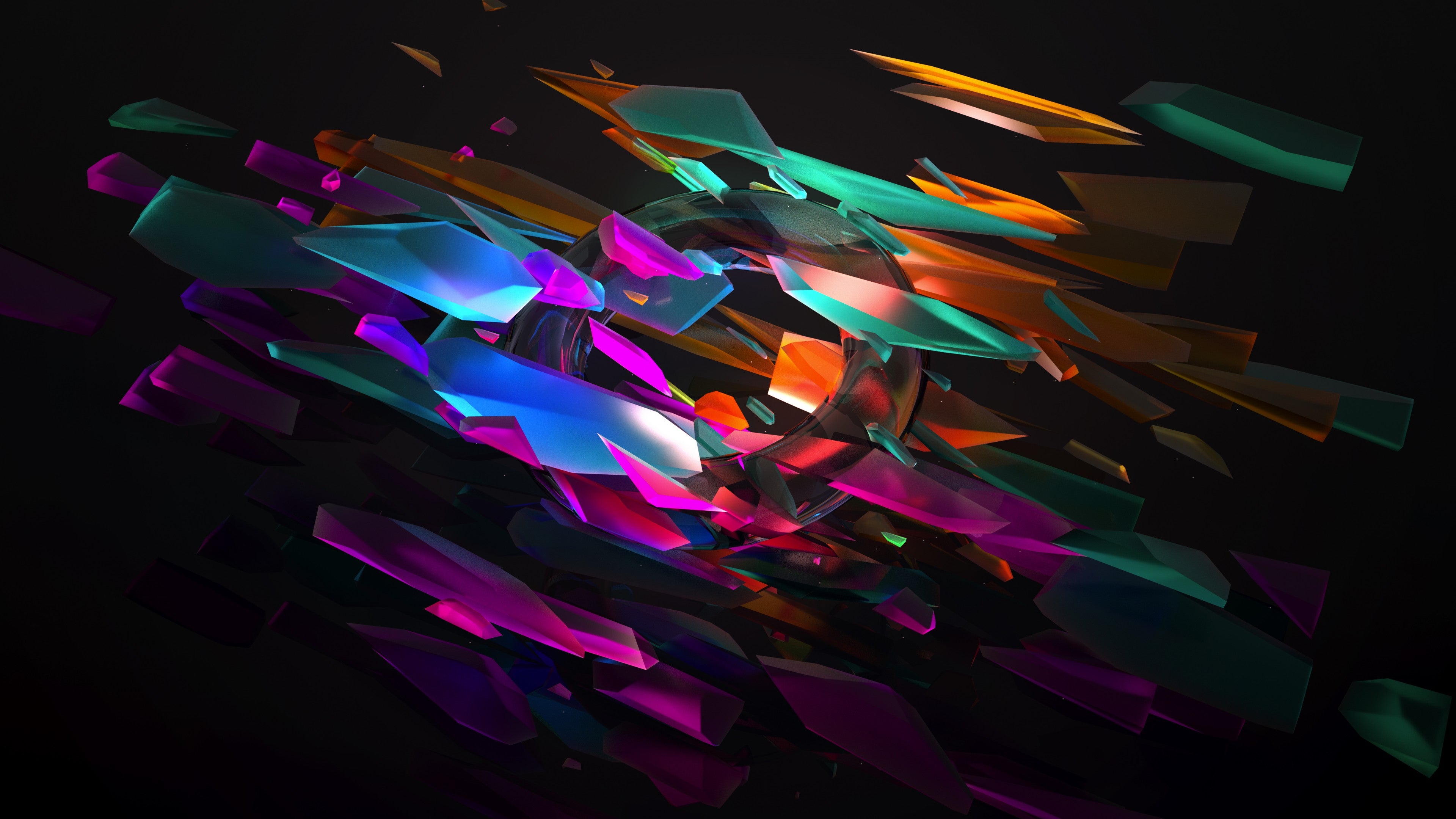 Frammenti di vetro colorati astratti, 3840x2160 4K, Desktop 4K