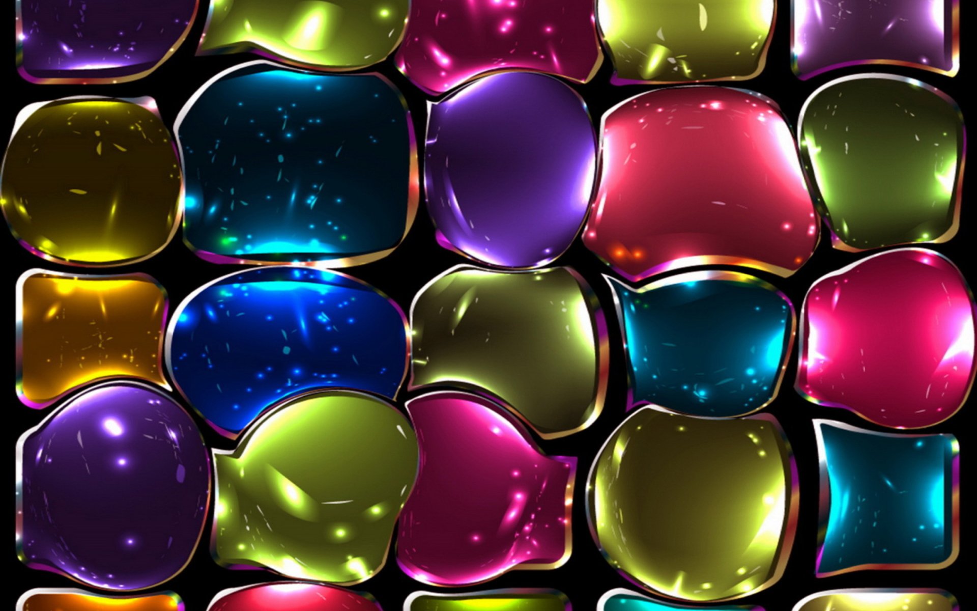 Bolle di vetro colorate 3D, 1920x1200 Full HD+, Laptop