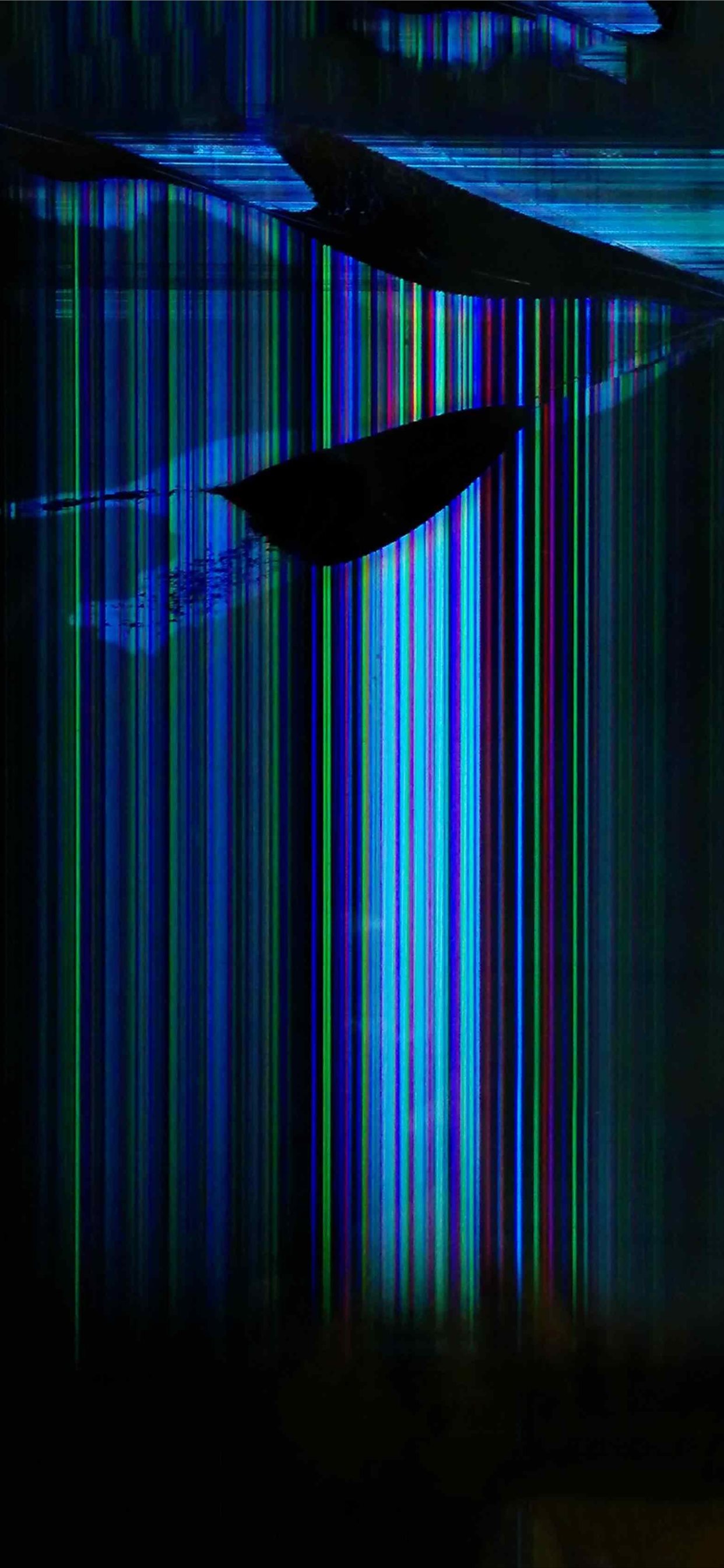 Schermo rotto effetto glitch blu, 1242x2688 Full HD Verticale, Smartphone