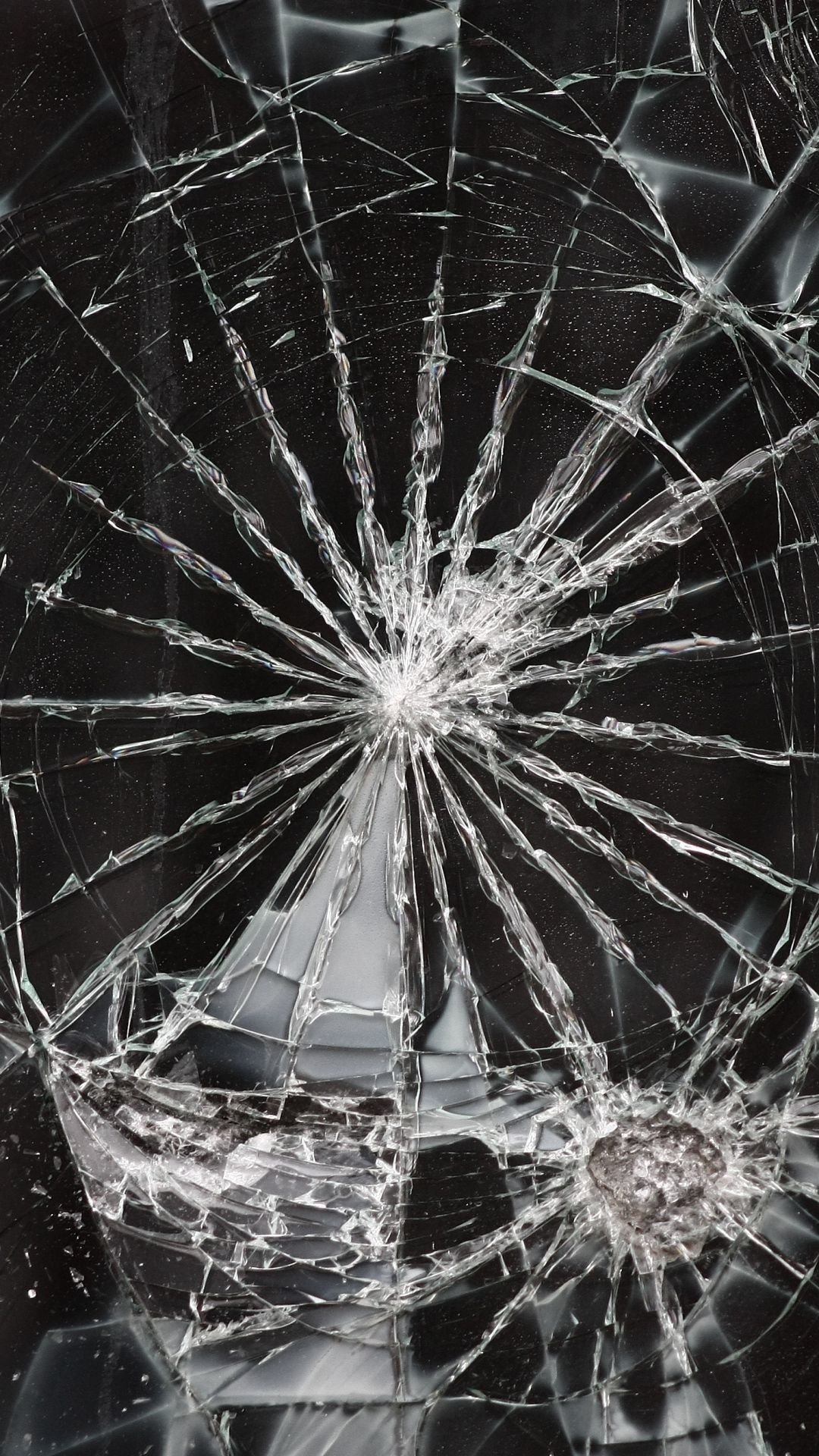 Schermo rotto vetro incrinato, 1080x1920 Verticale, Telefono