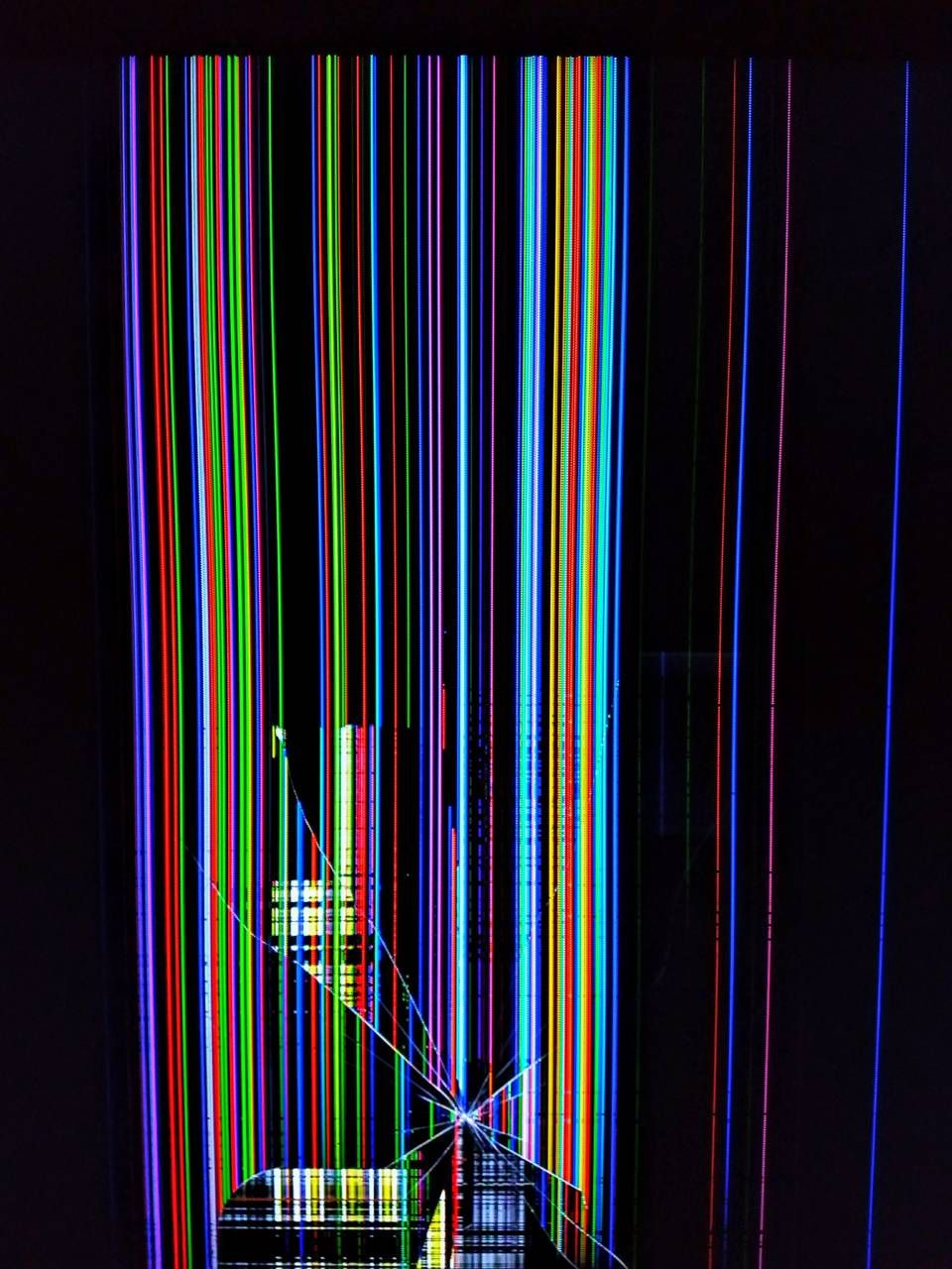 Schermo rotto righe colorate, 960x1280 Verticale, Telefono