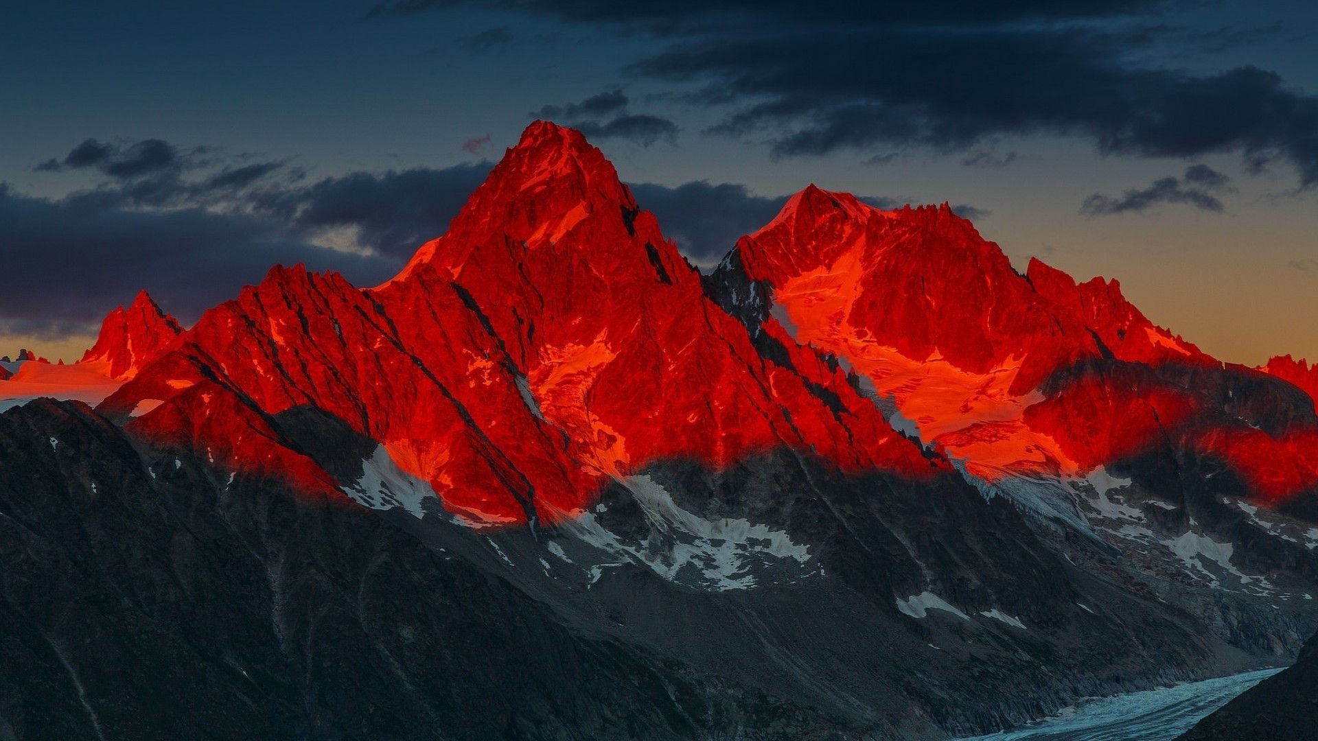 Vetta montagna rossa al tramonto, 1920x1080 Full HD 1080p, Monitor Gaming