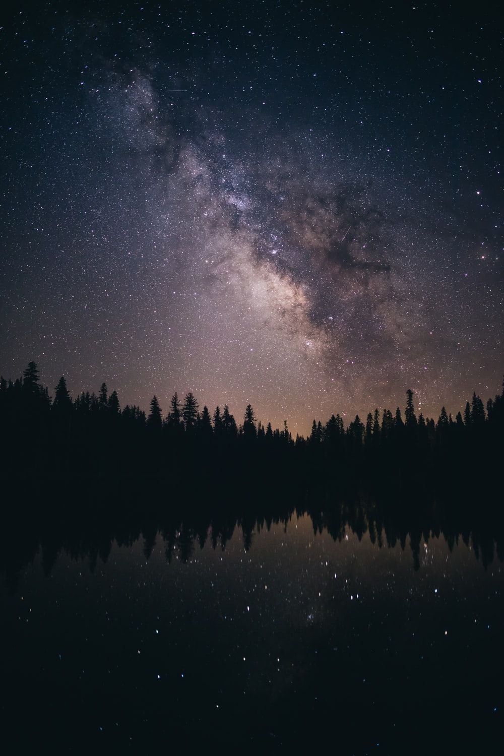 Via Lattea sopra foresta e lago, 1000x1500 Verticale, Mobile