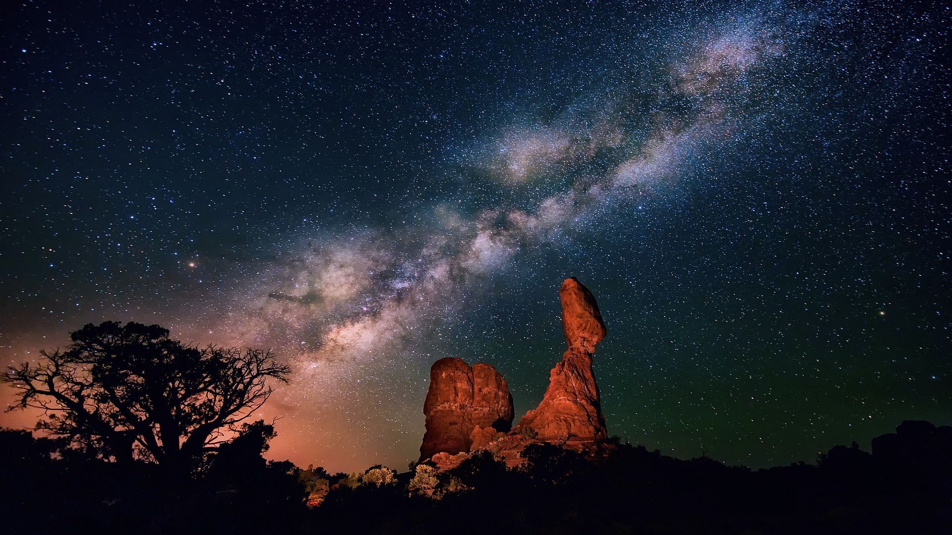 Via Lattea su formazioni rocciose, 1920x1080 1080p, Laptop