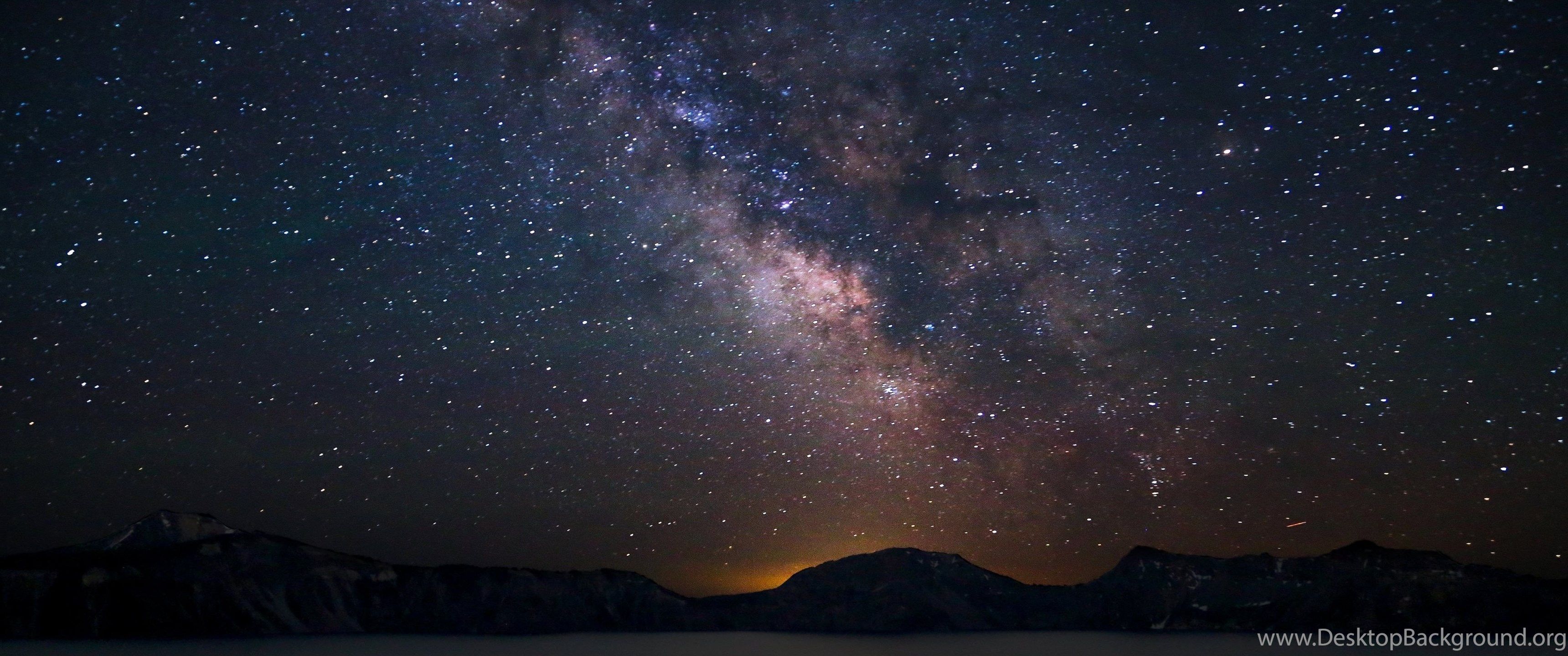 Via Lattea cielo notturno stellato, 3440x1440 Panoramico, Monitor Gaming