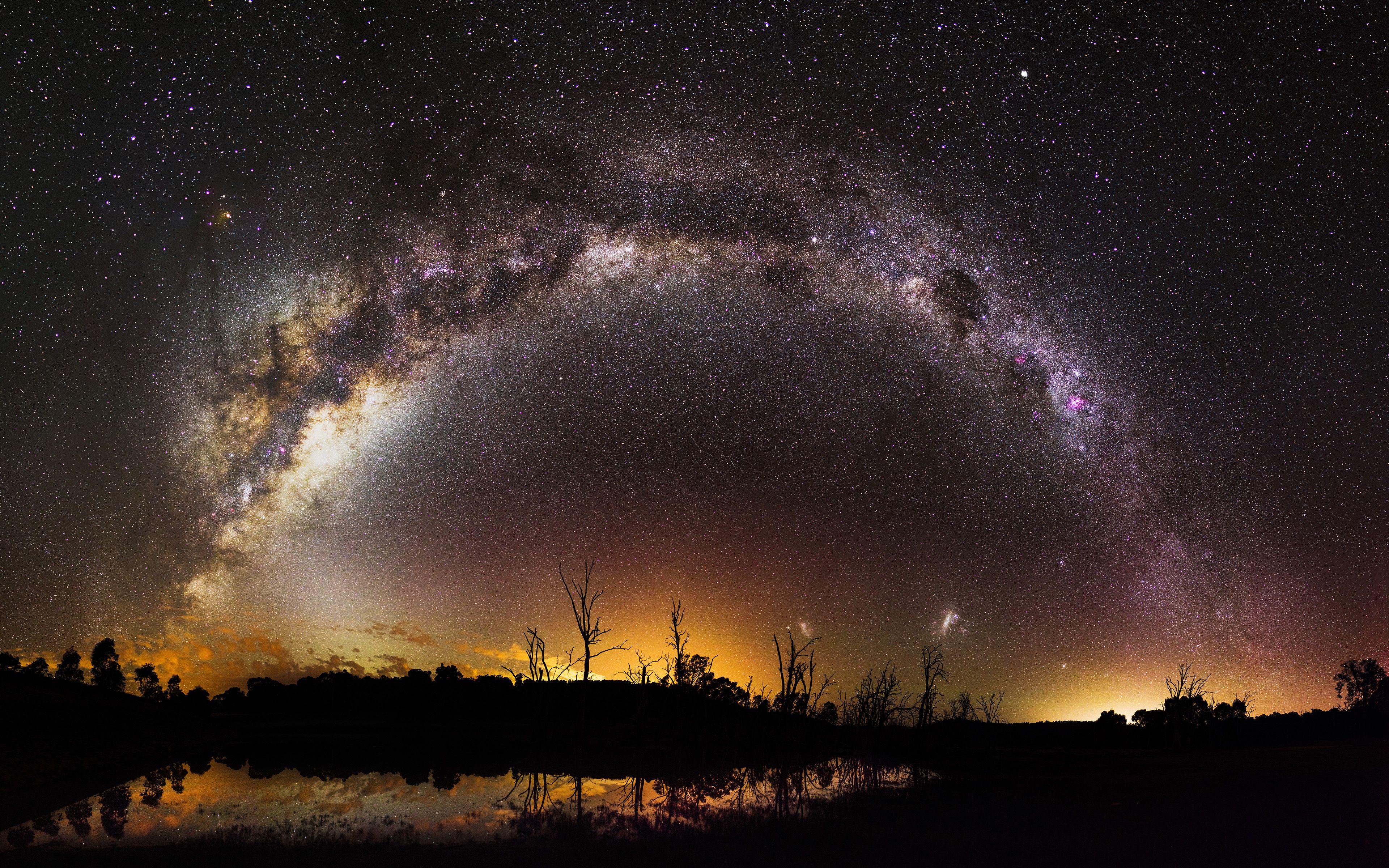 Via Lattea sopra diga notturna, 3840x2400 4K, Desktop 4K