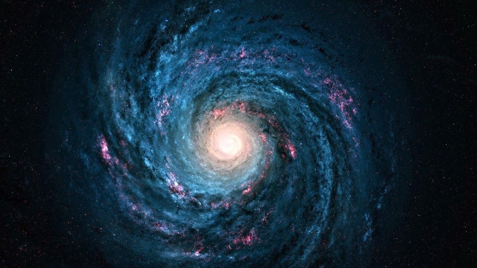 Galassia a spirale blu luminosa, 1600x900 HD, iMac