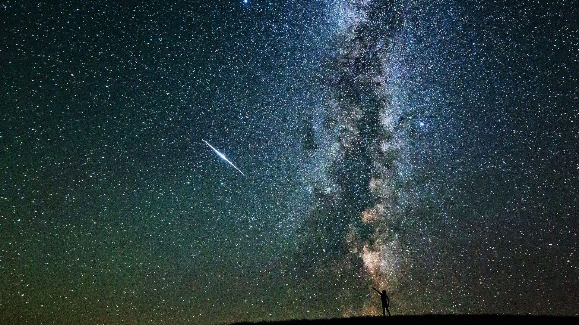Via Lattea con silhouette persona, 1920x1080 1080p, Laptop