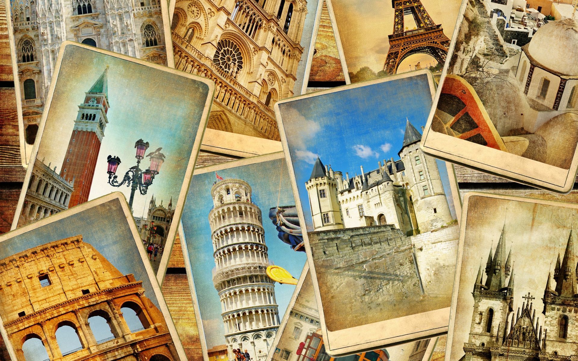 Cartoline vintage monumenti europei, 1920x1200 WUXGA, PC