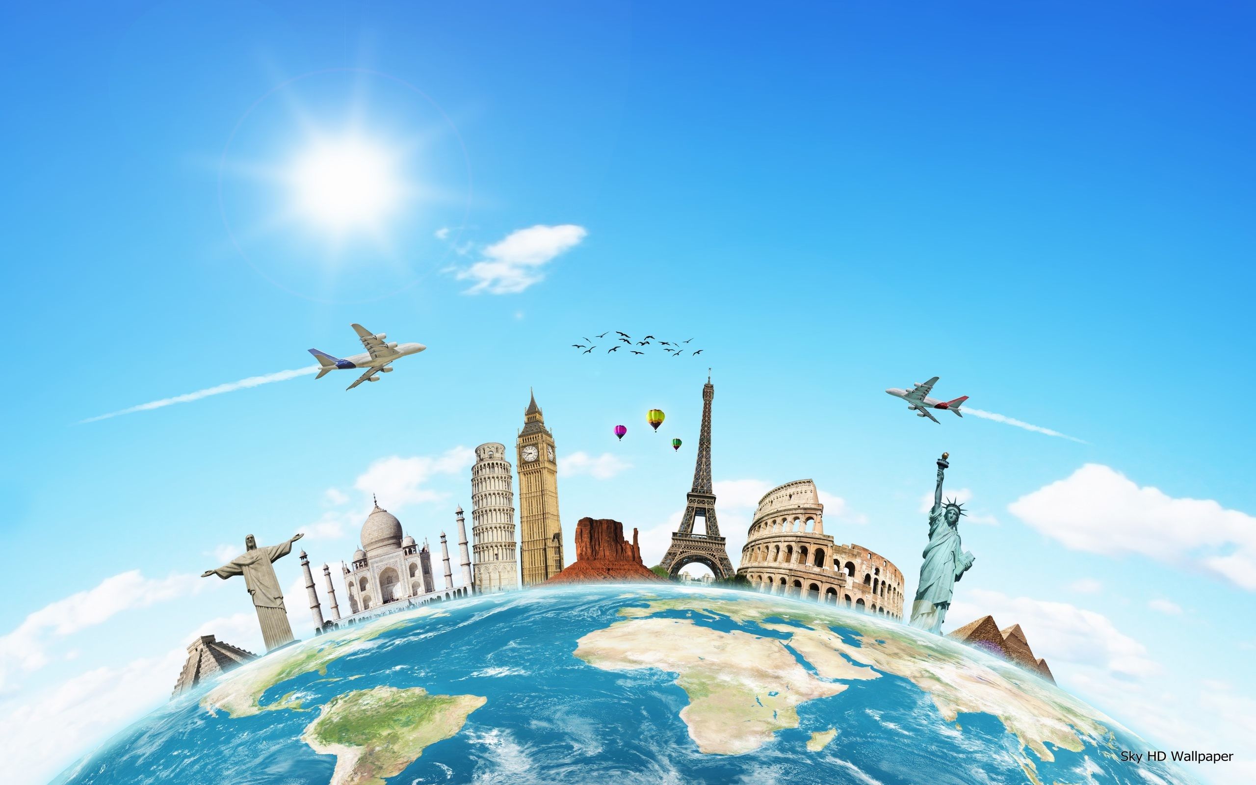 Monumenti del mondo su globo, 2560x1600 WQXGA, Monitor Gaming