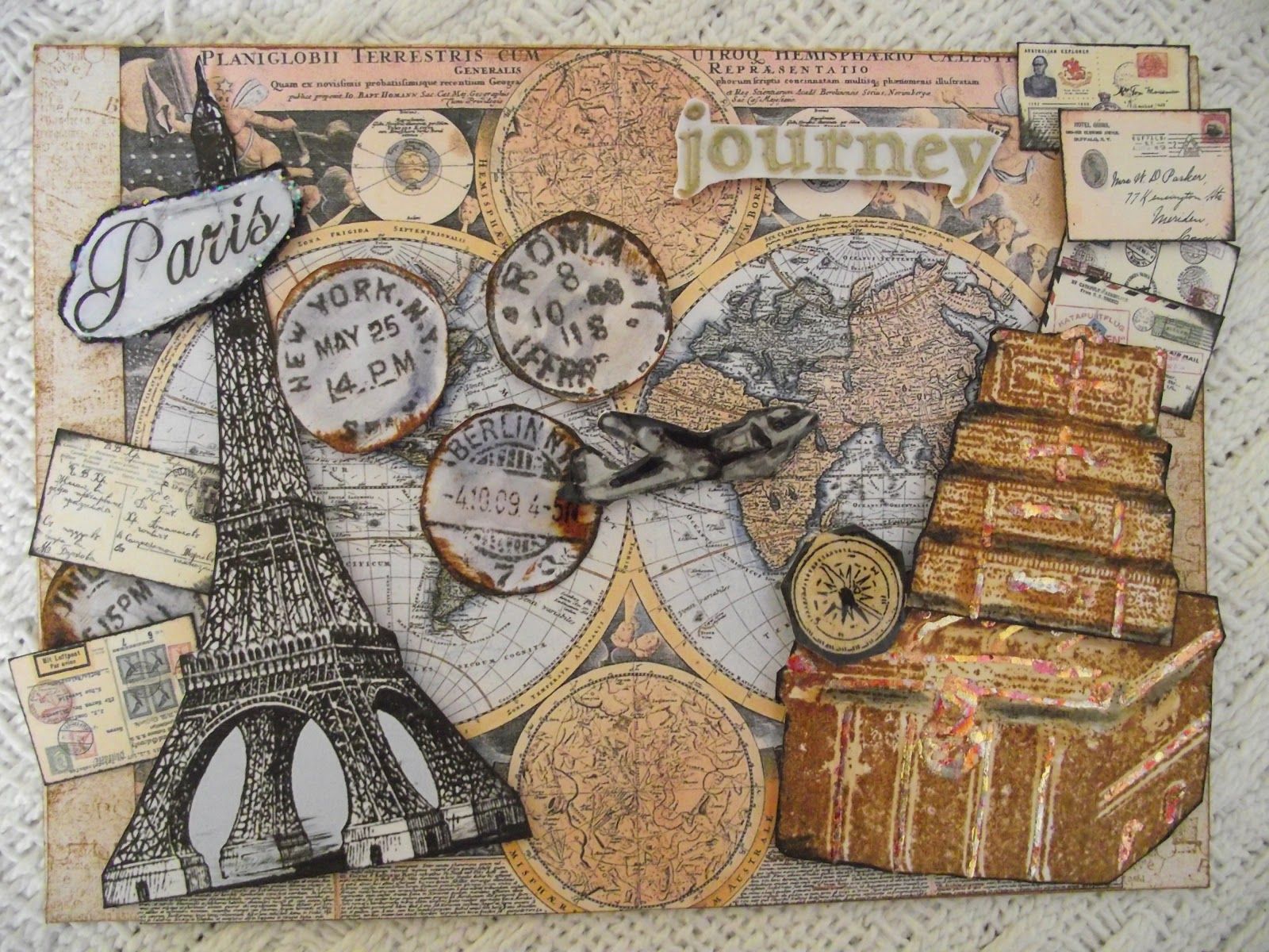 Collage viaggio vintage Parigi, 1600x1200 900p, PC