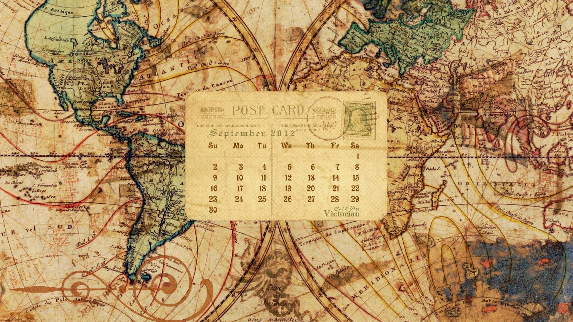 Mappa antica con calendario, 1920x1080 Full HD 1080p, Monitor Gaming