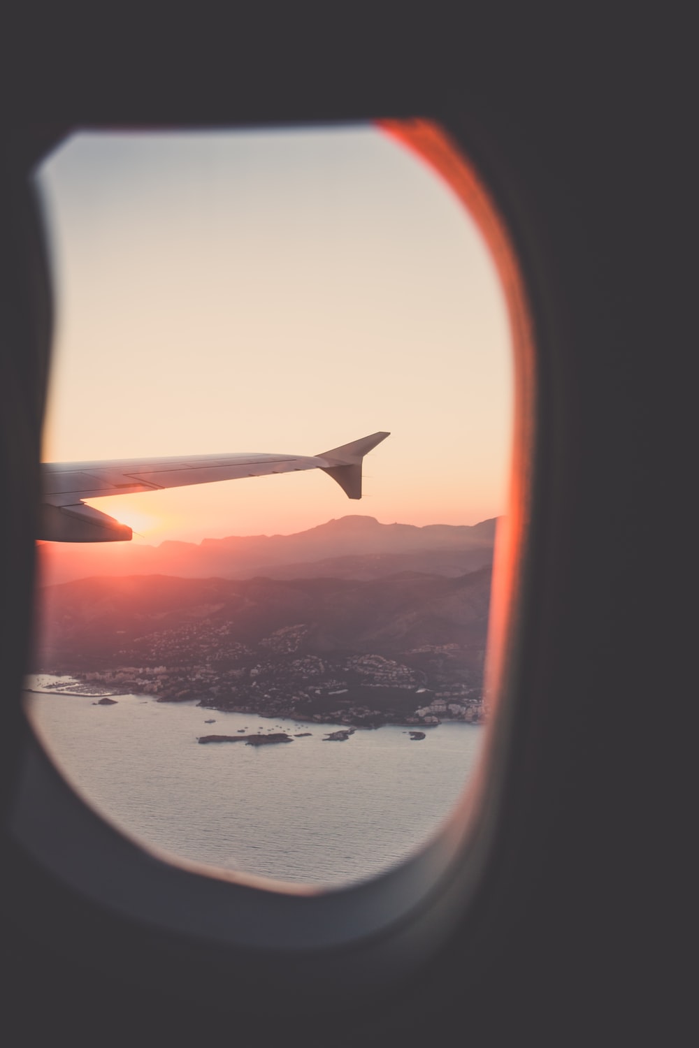 Vista aereo tramonto finestrino, 1000x1500 Verticale, POCO