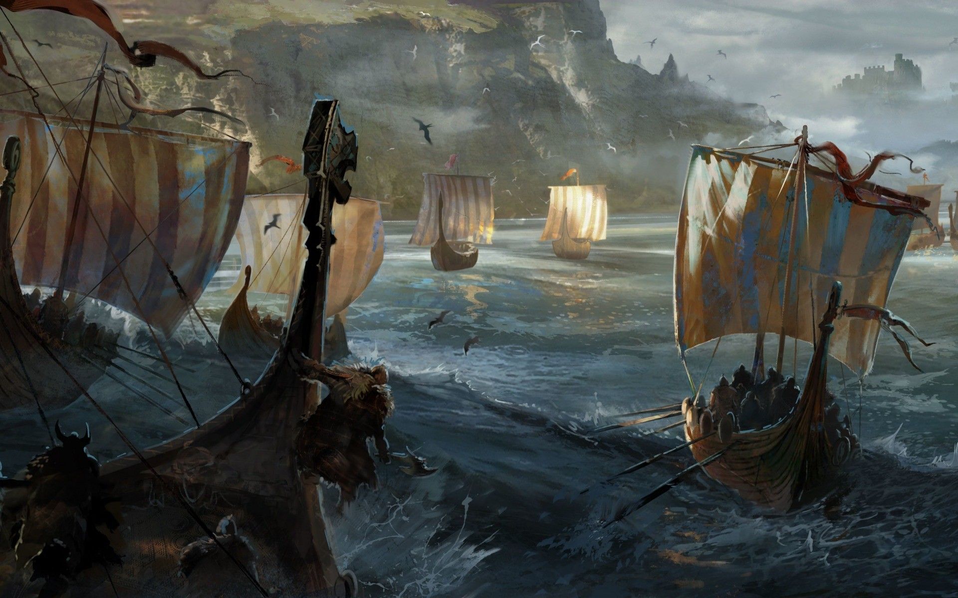 Navi vichinghe drakkar mare, 1920x1200 WUXGA, Laptop