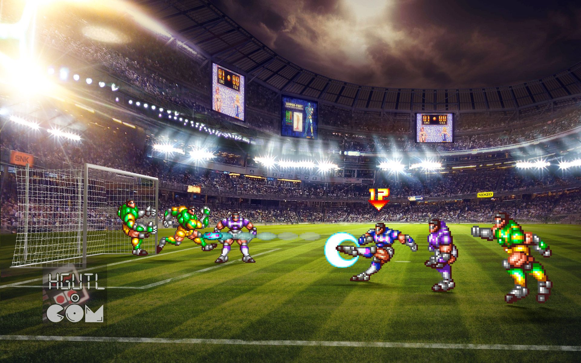 Videogioco calcio pixel art stadio, 1920x1200 Full HD+, Desktop