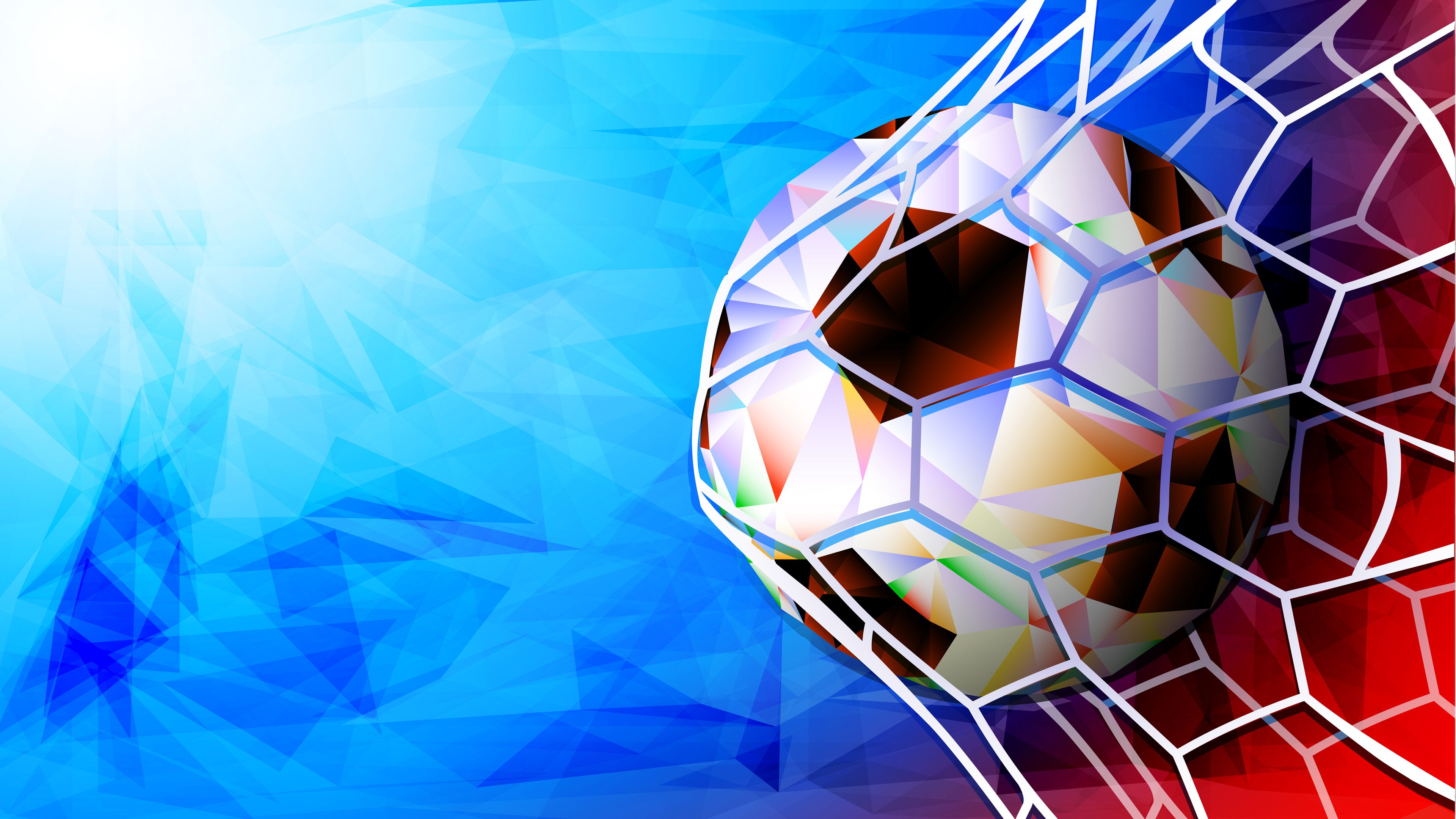 Pallone calcio nella rete, 3840x2160 4K Ultra HD, Monitor 4K