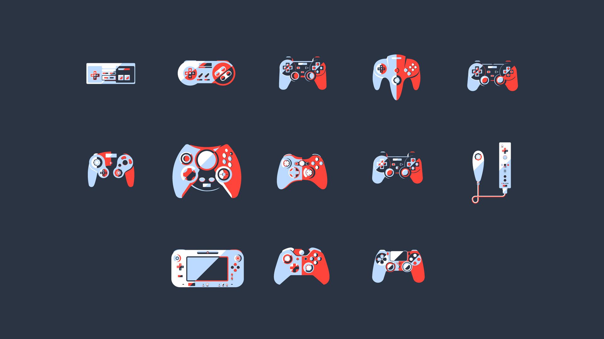 Icone controller videogiochi retro, 1920x1080 Full HD, Desktop