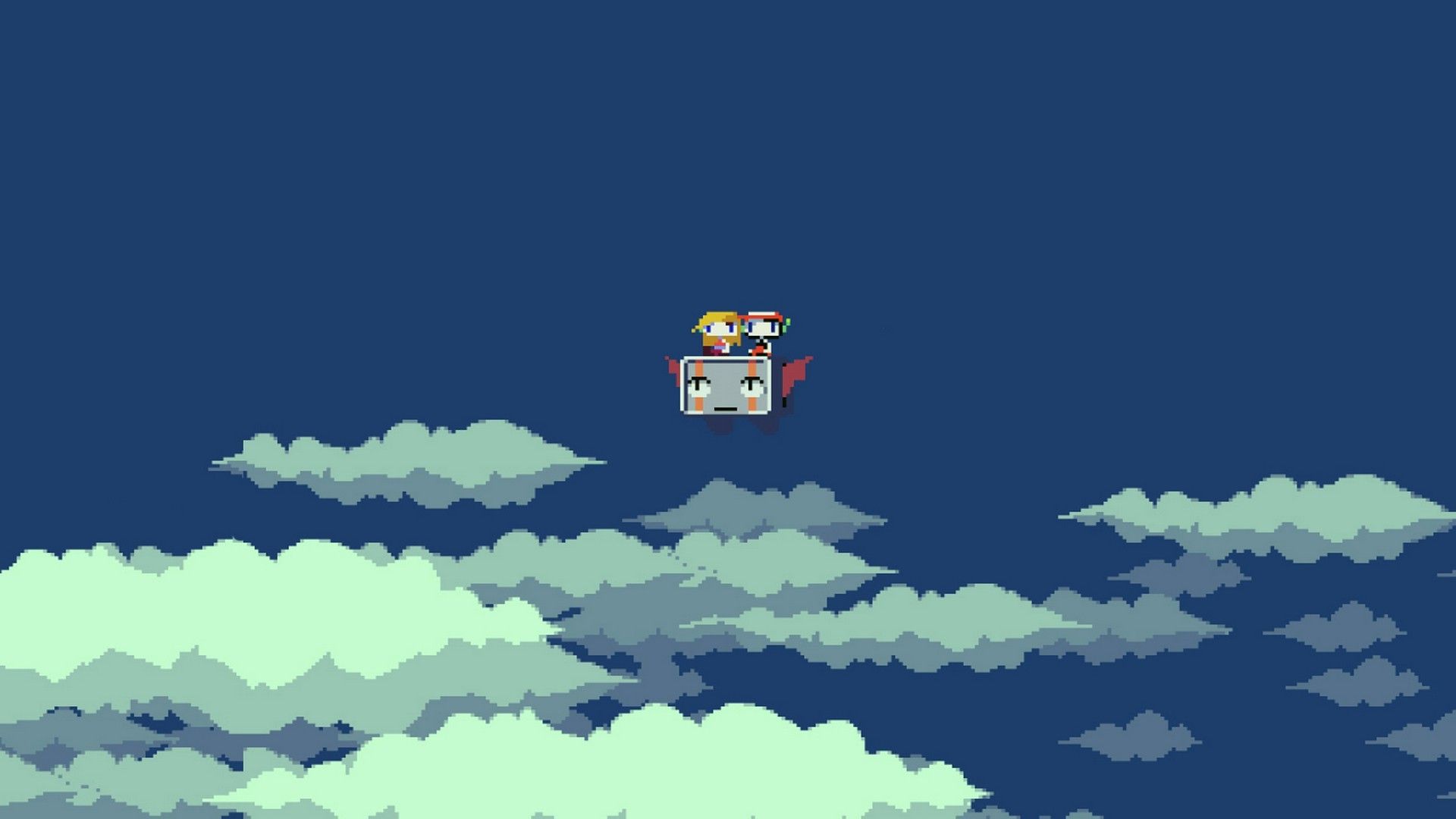 Personaggio pixel art tra nuvole, 1920x1080 1080p, Desktop