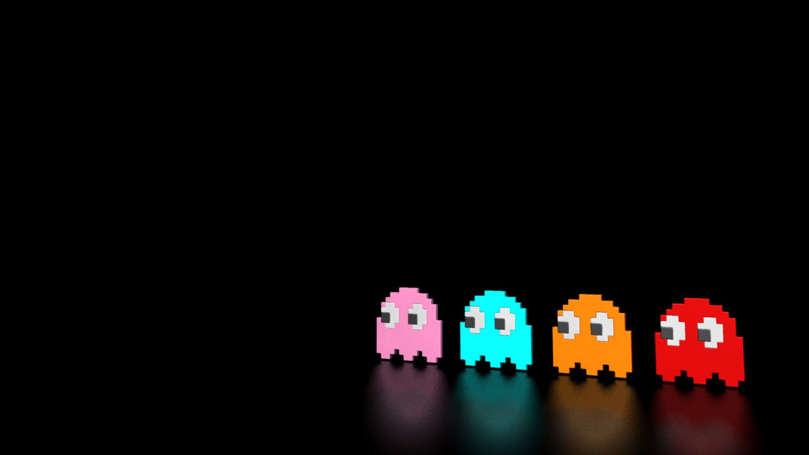 Fantasmi Pac-Man pixel art, 1600x900 HD Ready, Desktop