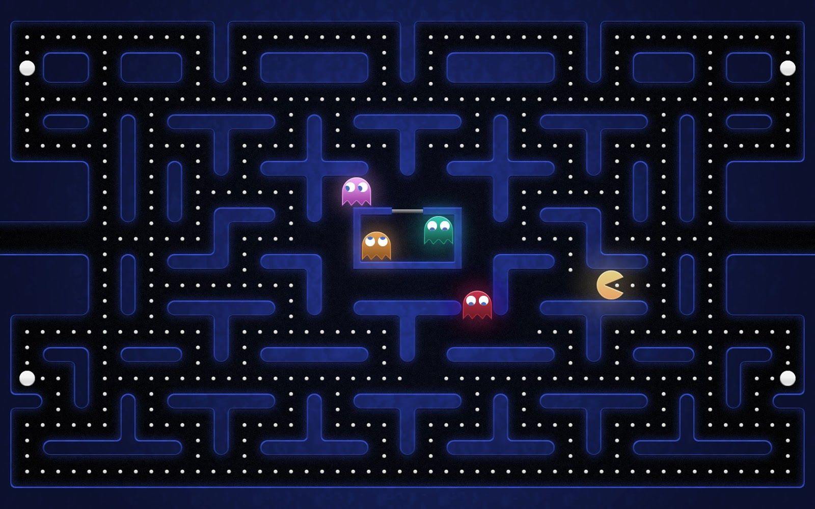 Labirinto Pac-Man con fantasmi, 1600x1000 HD, PC