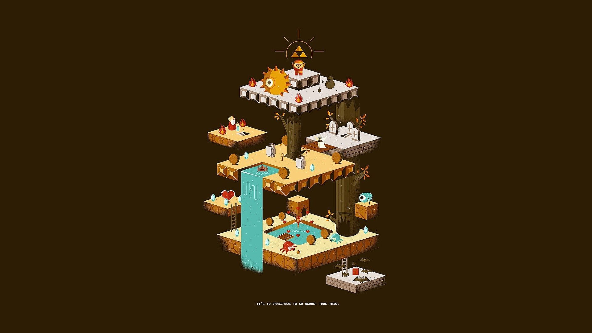 Zelda pixel art isometrico retro, 1920x1080 1080p, PC Desktop