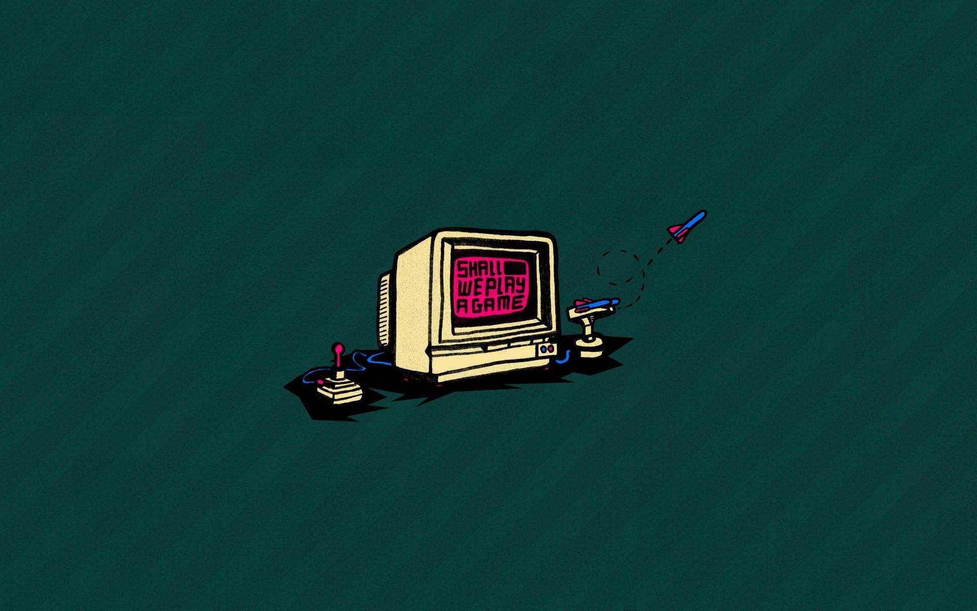 Computer retro pixel art verde, 1920x1200 WUXGA, PC