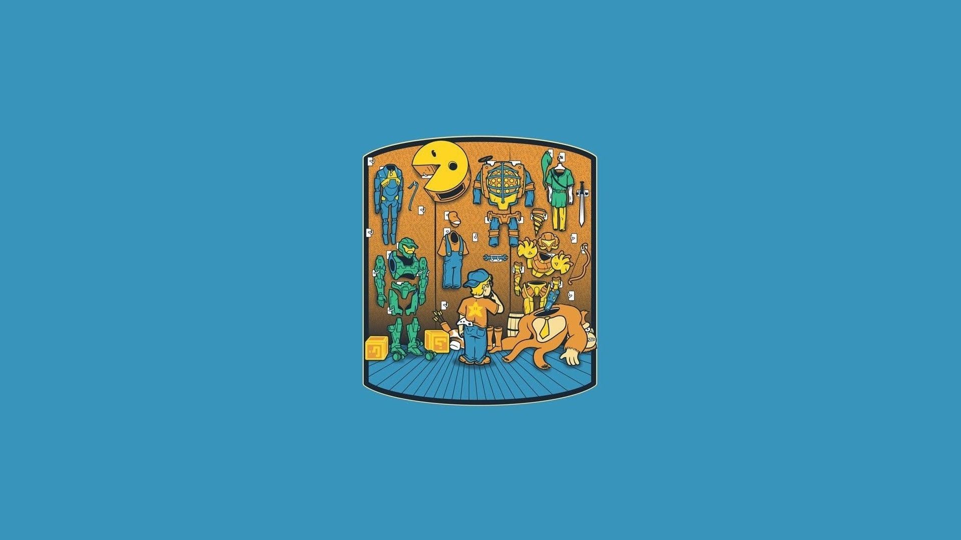 Personaggi retro videogame stilizzati, 1920x1080 Full HD 1080p, Desktop