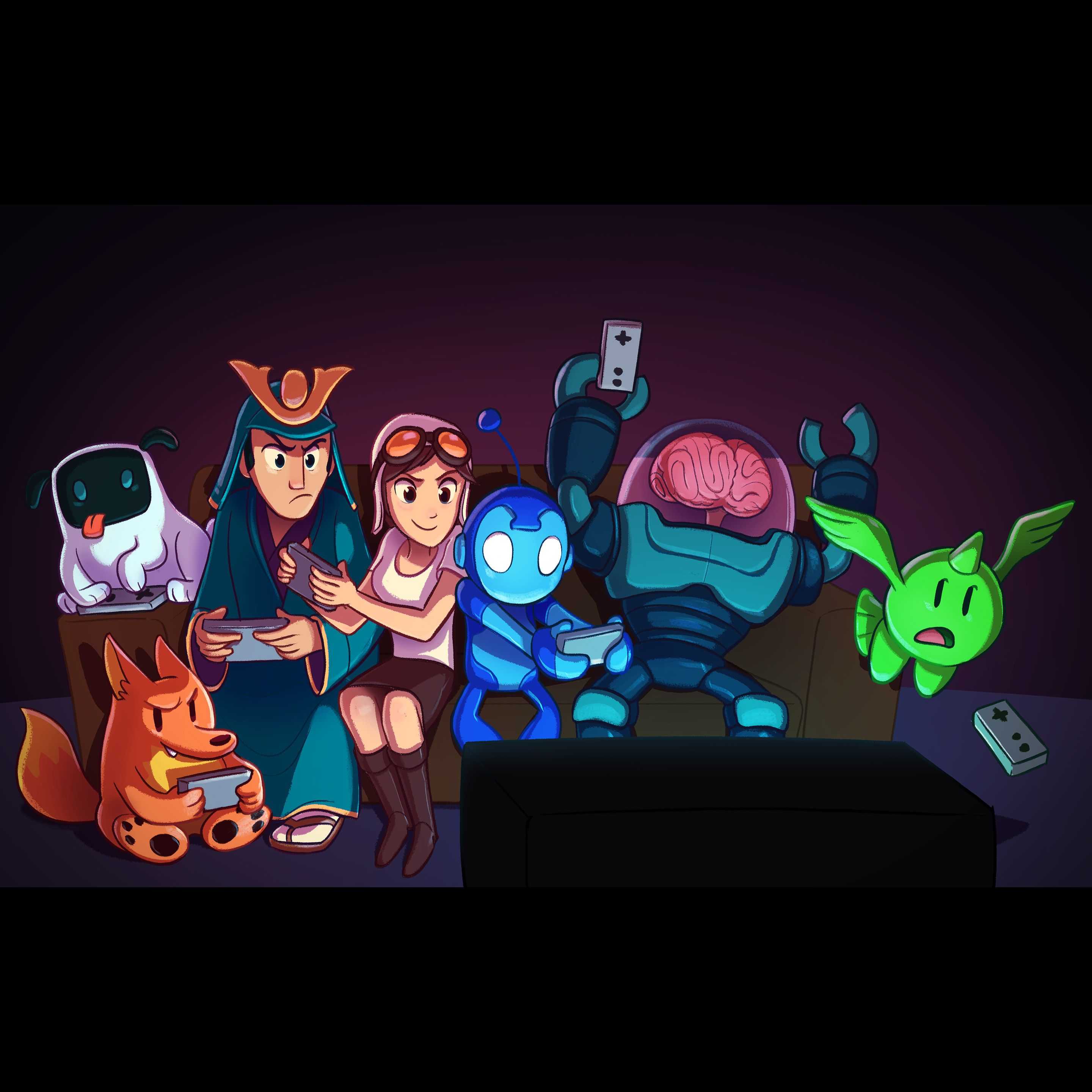 Personaggi videogiochi retro sul divano, 2880x2880 2K+, Desktop
