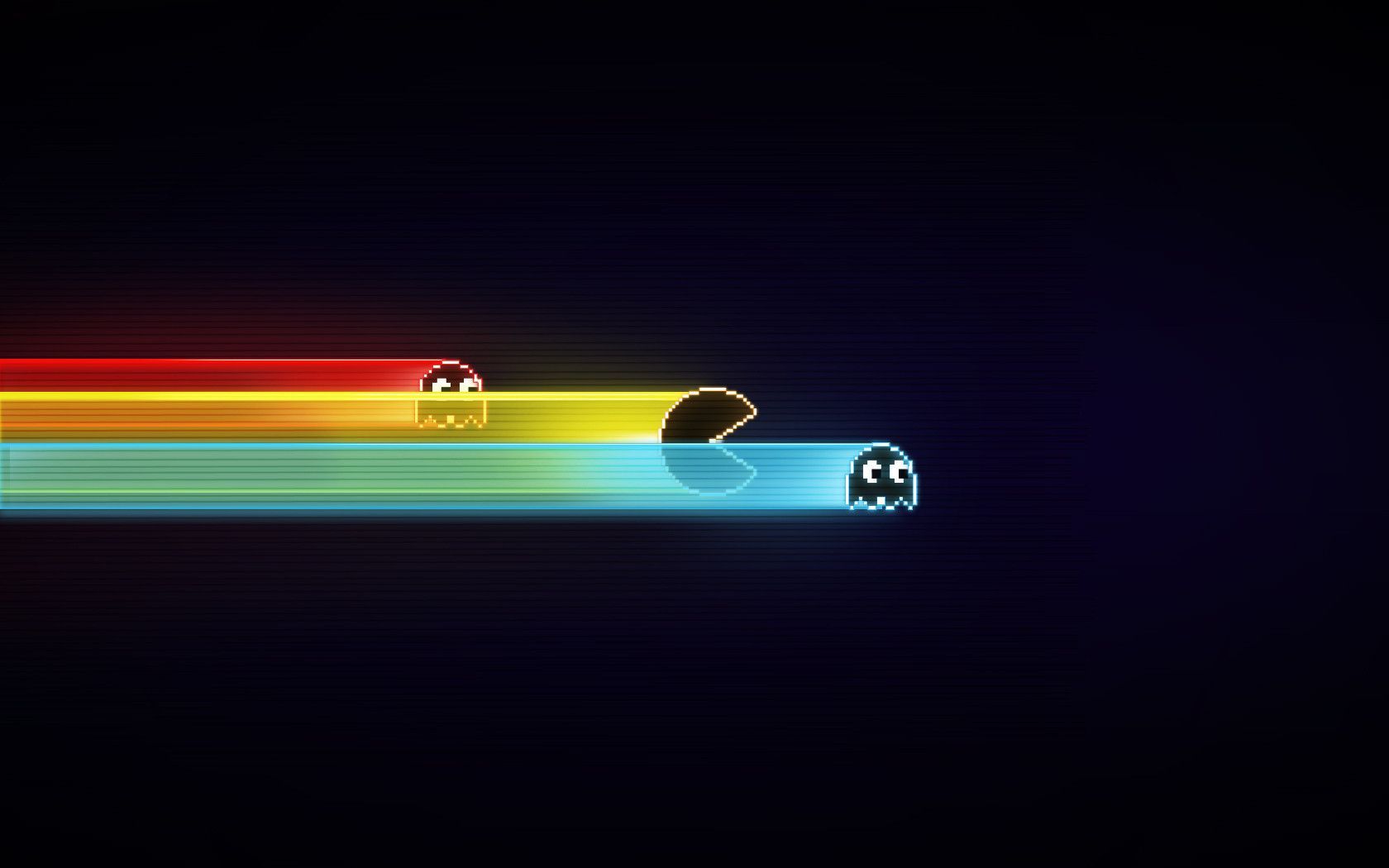Pac-Man e fantasmi neon, 1680x1050 HD Ready, Notebook Gaming