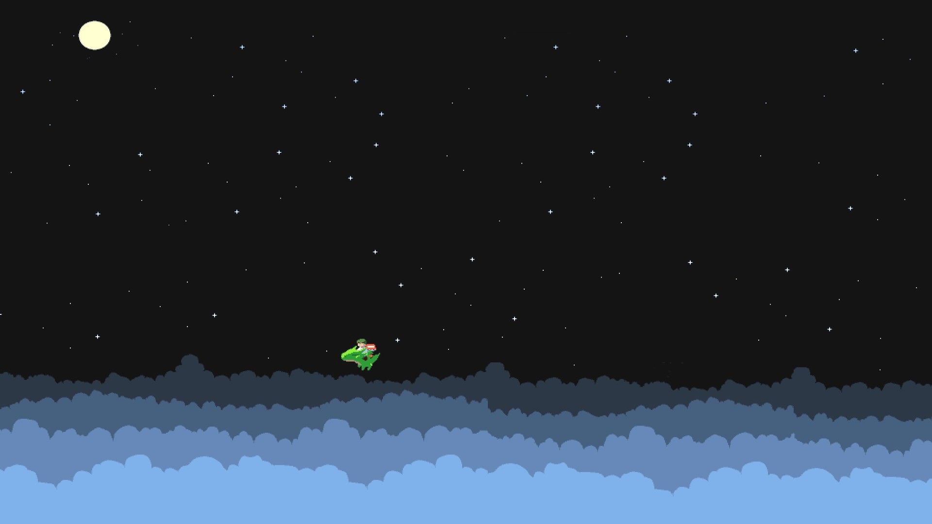 Astronave pixel art notte, 1920x1080 Full HD 1080p, Desktop